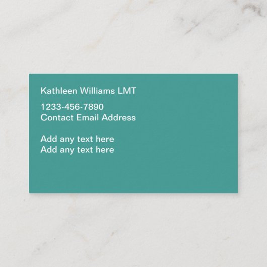 Trendy Therapeutic Massage Services Visitekaartje (Achterkant)