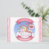 Trendy Tiener Eenhoorn Sociale Media Bedankt Kaart (Staand voorkant)