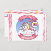 Trendy Tiener Eenhoorn Sociale Media Bedankt Kaart (Voorkant / Achterkant)