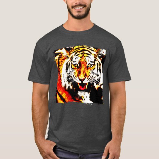 Trendy Tiger Modern Elegant Sjabloon T-shirt (Voorkant)
