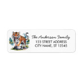 Trendy Tiger Retouradres Zwart Etiket (Voorkant)