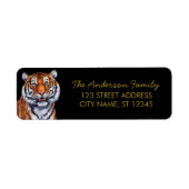 Trendy Tiger Return Address Black Gold  Etiket (Voorkant)
