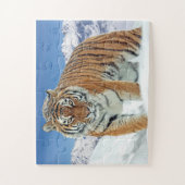Trendy Tiger Snow Mountains Animal Foto Legpuzzel (Verticaal)