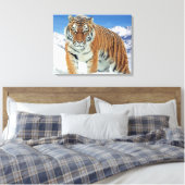 Trendy Tiger Snow Mountains Winter Natuur Canvas Afdruk (Insitu (Slaapkamer))