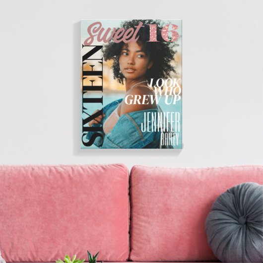 Trendy tijdschriftomslag lief zestien Canvas Print (Insitu (Woonkamer))