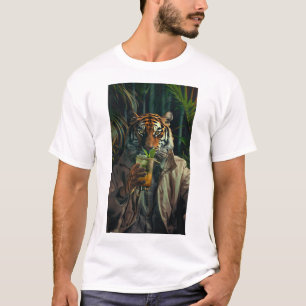 Trendy Tijger Drink koffie T-shirt