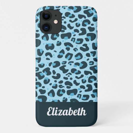 Trendy tinten van blauwe luipaard spot print w / n Case-Mate iPhone case (Achterkant)