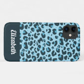 Trendy tinten van blauwe luipaard spot print w / n Case-Mate iPhone case (Achterkant (horizontaal))