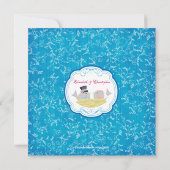 Trendy Tortelduifjes Bridal Shower Invitation Blue Kaart (Achterkant)