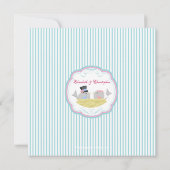 Trendy Tortelduifjes Bridal Shower Invitation Blue Kaart (Achterkant)