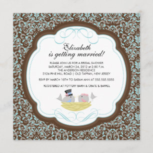 Trendy Tortelduifjes Bridal Shower Invitation Brow Kaart