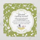 Trendy Tortelduifjes Bridal Shower Invitation Gree Kaart (Voorkant / Achterkant)