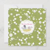 Trendy Tortelduifjes Bridal Shower Invitation Gree Kaart (Achterkant)