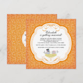Trendy Tortelduifjes Bridal Shower Invitation Oran Kaart (Voorkant / Achterkant)