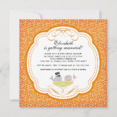 Trendy Tortelduifjes Bridal Shower Invitation Oran Kaart (Voorkant)
