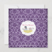 Trendy Tortelduifjes Bridal Shower Invitation Paar Kaart (Achterkant)