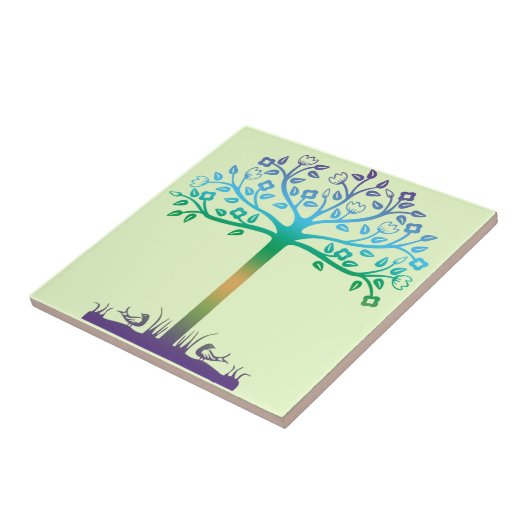 Trendy Tree-ontwerp Tegeltje (Zijkant)