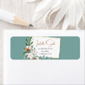 Trendy Trendy Cotton Floral Lijst Blauwgroen bruil Etiket (Insitu)