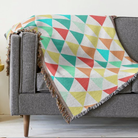 Trendy Triangle Mint Aqua Coral Modern Abstract Deken