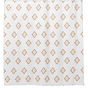 Trendy tribaal patroon Camel brown in white Douchegordijn