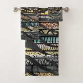 Trendy Tribal African Pattern Zebra Print Bad Handdoek (Insitu)