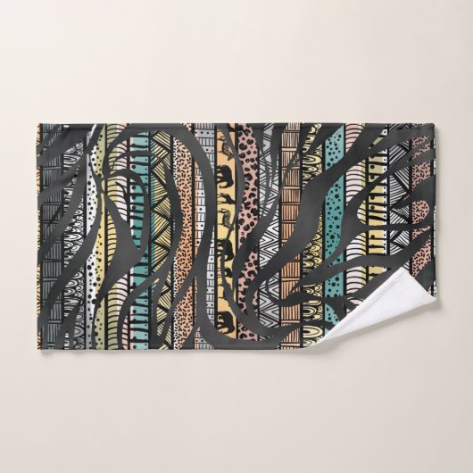 Trendy Tribal African Pattern Zebra Print Bad Handdoek (Handdoek)