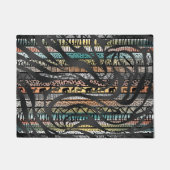 Trendy Tribal African Pattern Zebra Print Deurmat (Voorkant)
