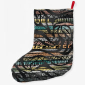 Trendy Tribal African Pattern Zebra Print Grote Kerstsok (Achterkant)