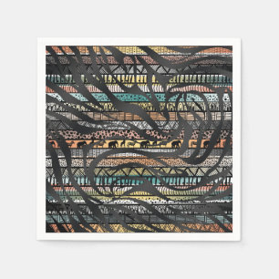 Trendy Tribal African Pattern Zebra Print Servet