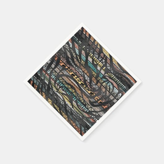 Trendy Tribal African Pattern Zebra Print Servet (Hoek)