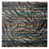 Trendy Tribal African Pattern Zebra Print Tegeltje (Voorkant)