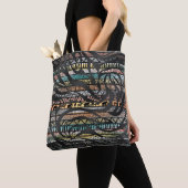 Trendy Tribal African Pattern Zebra Print Tote Bag (Dichtbij)