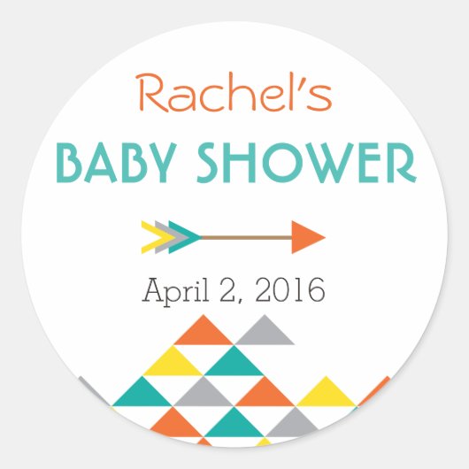 Trendy Tribal & Arrow Baby shower Sticker Labels (Voorkant)