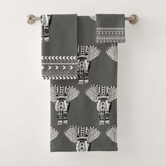 Trendy Tribal Bohemian Elephant Bad Handdoek (Insitu)