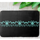 Trendy Tribal Geometric Turquoise en Black Badmat