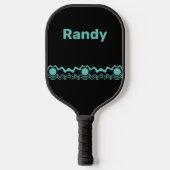 Trendy Tribal Geometric Turquoise en Black Pickleball Paddle (Voorkant)