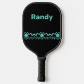 Trendy Tribal Geometric Turquoise en Black Pickleball Paddle (Achterkant)