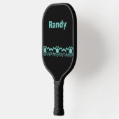 Trendy Tribal Geometric Turquoise en Black Pickleball Paddle (Links)