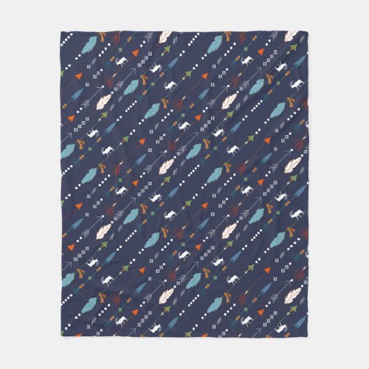 Trendy Tribal Moose & Feathered Arrow gepersonalis Fleece Deken (Voorkant)