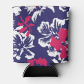 Trendy Tropical Abstract Blue Red Floral Pattern Blikjeskoeler (Voorkant)