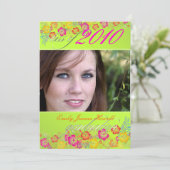 Trendy Tropical Afstuderen Party Kaart (Staand voorkant)