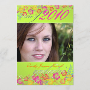 Trendy Tropical Afstuderen Party Kaart