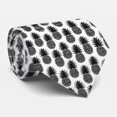 Trendy Tropical Black and White Pineapple Pattern Stropdas (Opgerold)