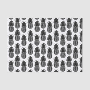 Trendy Tropical Black and White Pineapple Pattern Tissuepapier