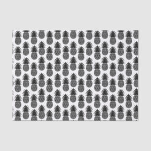 Trendy Tropical Black and White Pineapple Pattern Tissuepapier