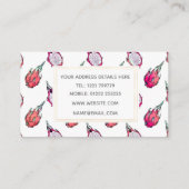 Trendy Tropical Dragon Fruit Halves White Pattern Visitekaartje (Achterkant)
