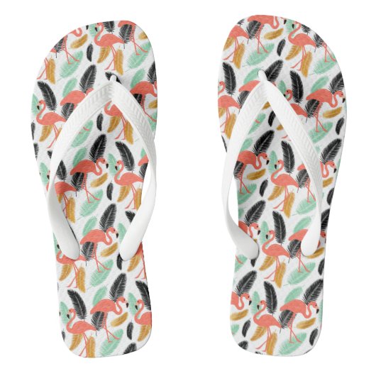 Trendy Tropical Flamingo patroon Teenslippers (Voetbed)