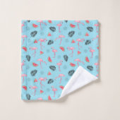 Trendy Tropical Flamingo & Watermelon Pattern Bad Handdoek (Wasdoekje)