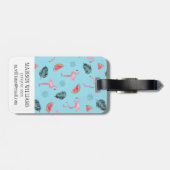 Trendy Tropical Flamingo & Watermelon Pattern Bagagelabel (Achterkant horizontaal)