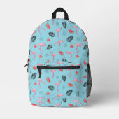 Trendy Tropical Flamingo & Watermelon Pattern Bedrukte Rugzak (Voorkant)